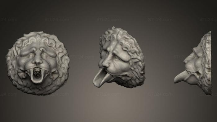 Mask (Bronze Water Spout, MS_0143) 3D models for cnc